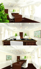 rich interior decoration of office in administrative building