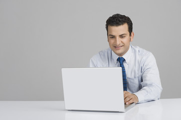 Businessman using a laptop