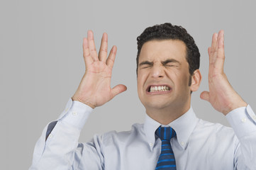 Close-up of an angry businessman