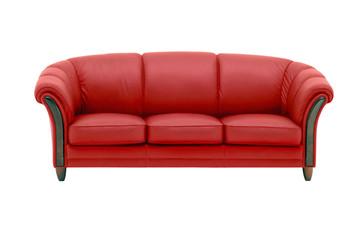 red leather sofa