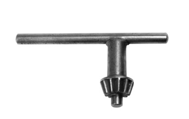 Close-up of a drill chuck key