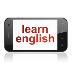 Education concept: Learn English on smartphone