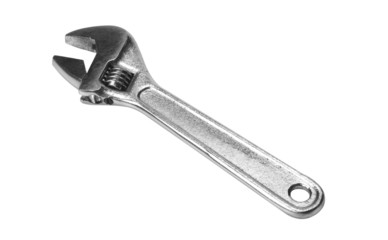 Close-up of an adjustable wrench