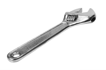 Close-up of an adjustable wrench