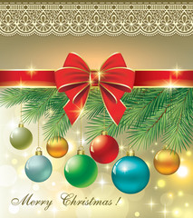 Christmas card with balls