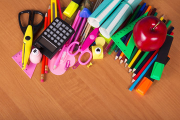 Set of bright office tools