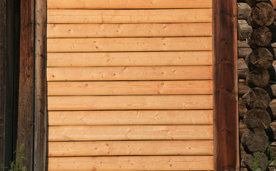 wall from pine boards