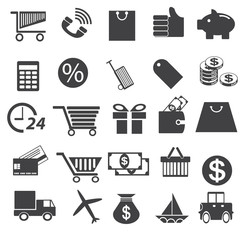 Shopping icons set. Vector
