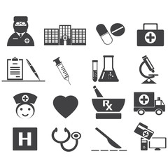 Medical Icons with White Background
