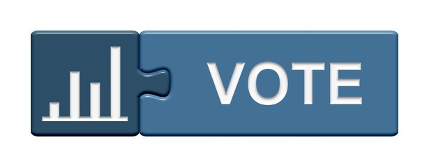 Puzzle-Button blau: Vote