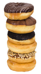 Stack of assorted donuts