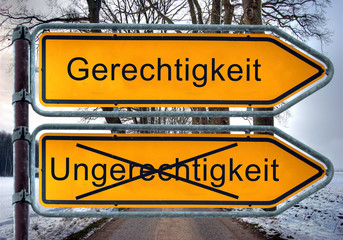 Strassenschild 4 - Gerechtigkeit