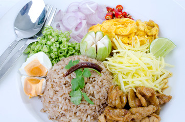 fry rice with the shrimp paste, Thai food