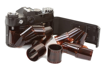 Analog vintage camera and color negative films