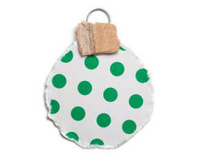 Paper Tear - Christmas Ornaments - Green Bauble