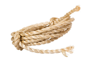Close-up of a bundle of nylon rope