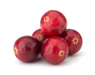Cranberry isolated on white background closeup