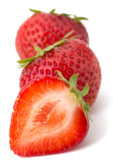 Garden strawberry isolated on white background