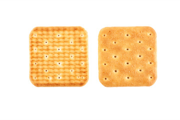 Two crackers on an isolated background
