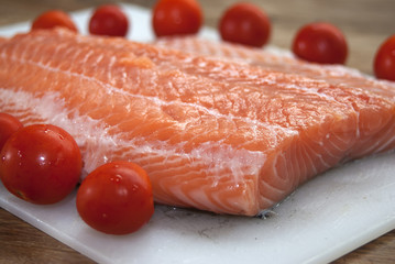 raw salmon fillet
