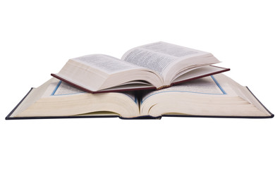 Close-up of the Koran and the Bible