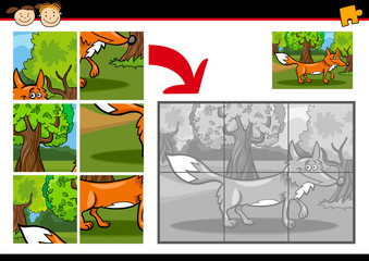 cartoon fox jigsaw puzzle game