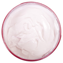 Close-up of an open jar of cream