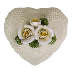 Close-up of a heart shaped container