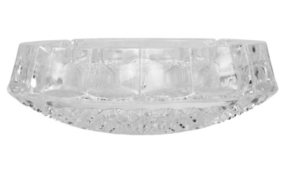 Close-up of a crystal ashtray