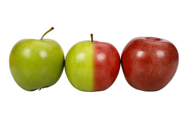 Close-up of apples in a row