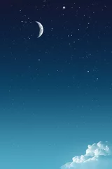 Foto auf Acrylglas Nachthimmel und Mond © surangaw
