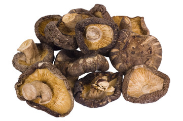 Close-up of a heap of dried mushrooms