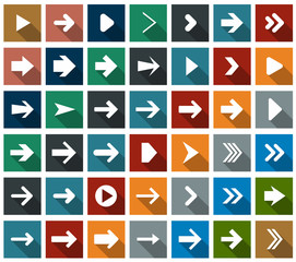 Flat arrow icons.