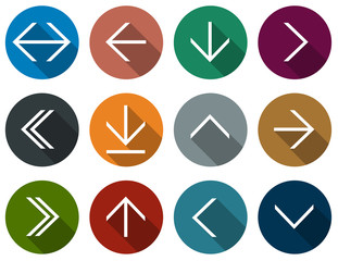 Flat arrow icons.