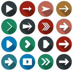 Flat arrow icons.