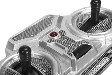 Close-up of a car game controller