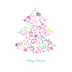 Christmas tree made of a plurality of elements