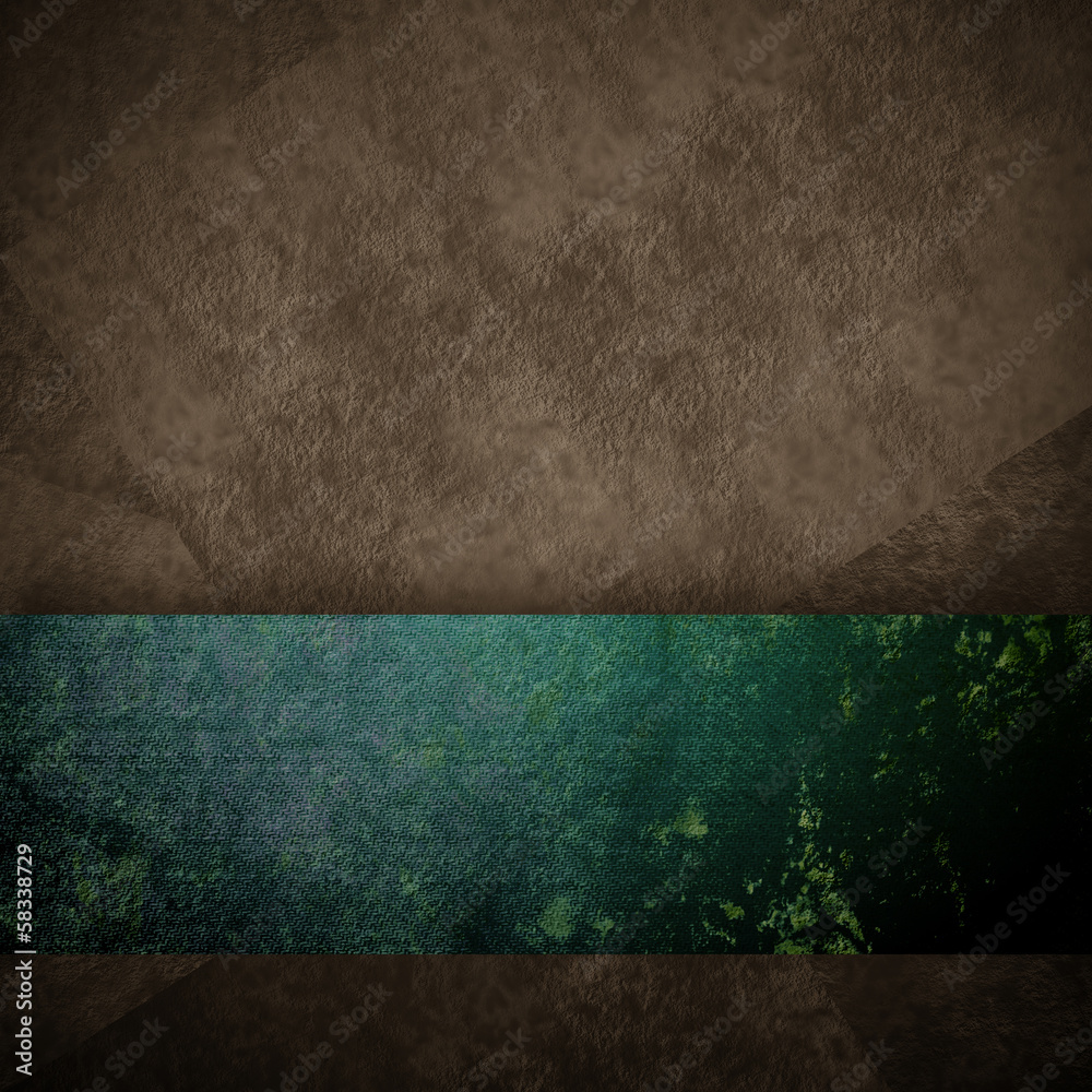 Wall mural dark brown and green grunge background