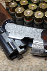 vintage hunting gun with shells