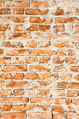 Old brick wall background. Macro shot