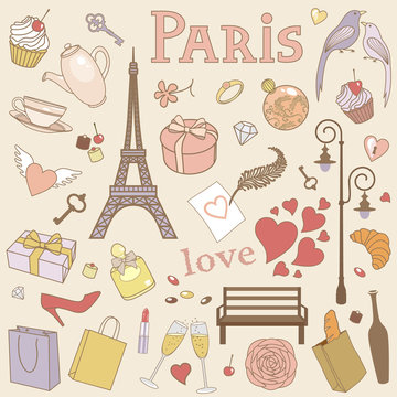 Paris set pastel
