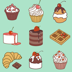 bake and sweets color set