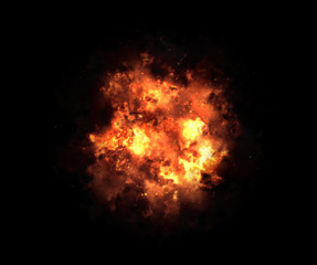 bright explosion flash on a black backgrounds. fire burst - 58340793