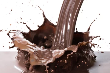 Tableaux ronds sur plexiglas Anti-reflet Chocolat hot chocolate splash