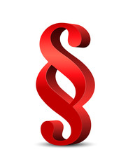 Rotes Paragraphenzeichen in 3D