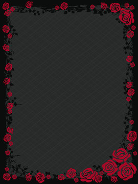 Fframe of red roses