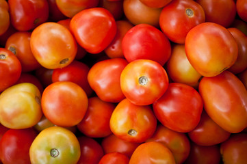 Closeup of Fresh Tomatoes stack