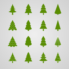 Set of Christmas tree, vector illustration