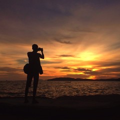 photographer in silhouette