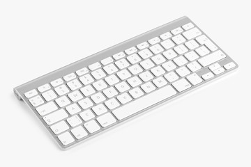 Wireless computer keyboard isolated on white background - obrazy, fototapety, plakaty